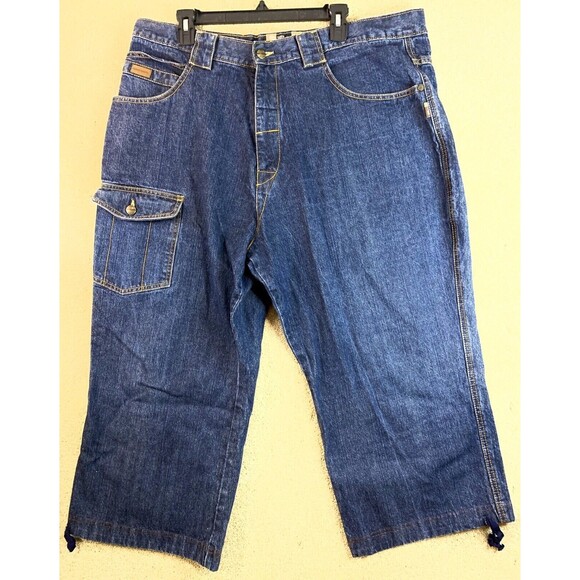 State Property Baggy Blue Denim Shorts Men 42x23 Streetwear Urban Hip Hop Skater - Picture 1 of 11
